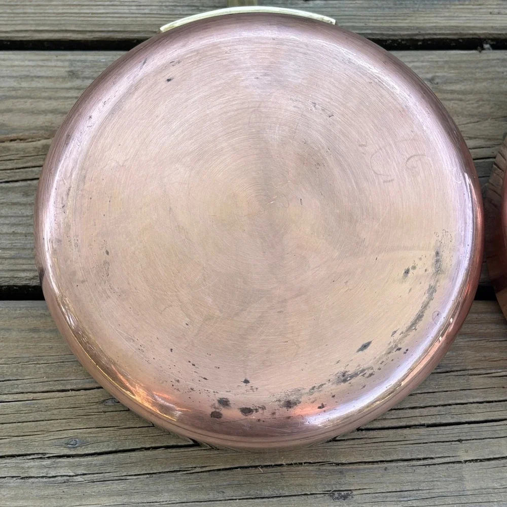 Castle Copper 90 Skillet Pan 8 Inch Made in Ireland Brass Handle Set of 2